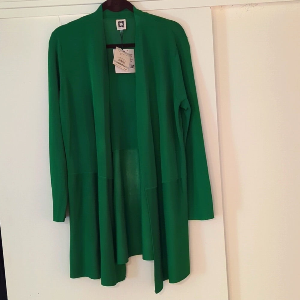 Green long cardigan/duster